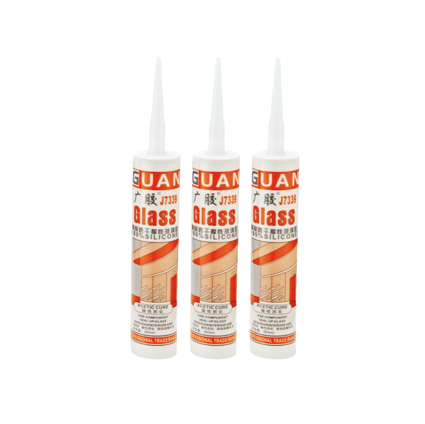 Guangjiao J7339 Hoogwaardige, sneldrogende, zure uithardende siliconenkit voor glas